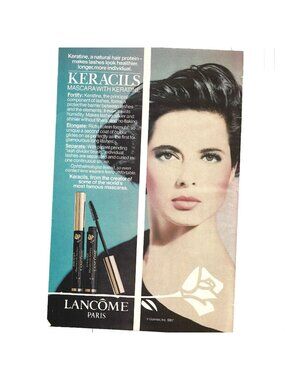 Print Ad Lancôme Keracils Mascara 1987 Makeup AD Paris Isabella Rossellini